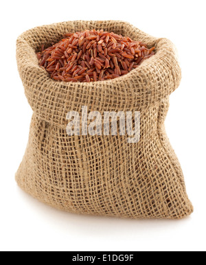 Hand Sack Rice burlap sack full of rice Stock Photo - Alamy