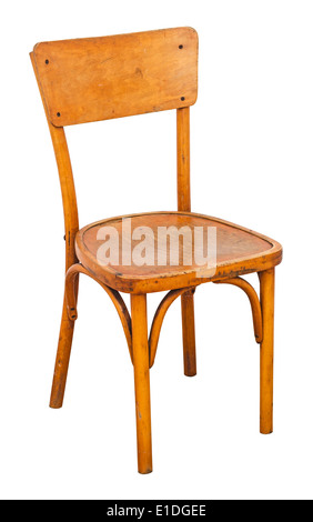 Antique wooden chair isolated on white background. File contains a clipping path. Stock Photo