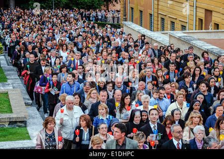 Vatican City. 31st May, 2014. Pope Francis - Celebration for the Virgin Mary for the end of the month of May in Vatican, Vatican Gardens, Lourdes grotto Credit:  Realy Easy Star/Alamy Live News Stock Photo