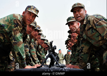Afghan National Army (ANA) noncommissioned officers recite the oath of bridmals, the ANA term for noncommissioned officers, dur Stock Photo