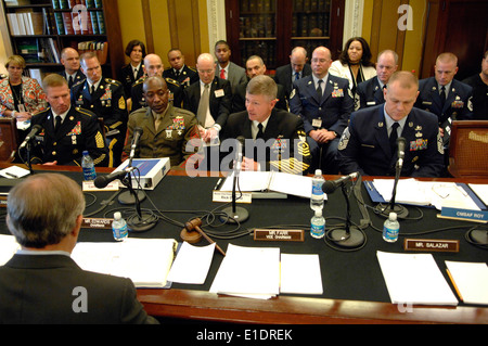 Sgt. Maj. of the Army Kenneth Preston, Sgt. Maj. of the Marine Corps Carlton Kent, Master Chief Petty Officer of the Navy Rick Stock Photo