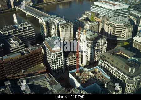 Central London aerial view of the Office buildings in City of London, UK  Photo: pixstory / Alamy Stock Photo