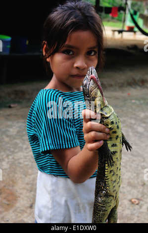 Lizard cooking - Traditional kitchen in Industria - PANGUANA . Department of Loreto .PERU Stock Photo