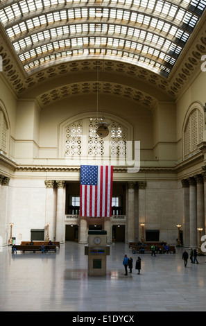 A view of the Great Hall at Union Station in Chicago, Illinois Stock Photo