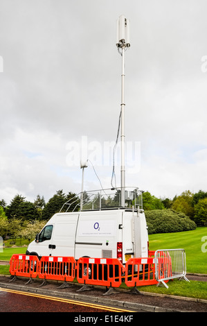 A mobile GSM mobile phone unit, deployed where emergency cellphone coverage is required. Stock Photo