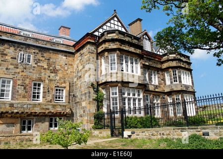 Exterior of a stately home pictured in the English countryside near to Whitby. Stock Photo