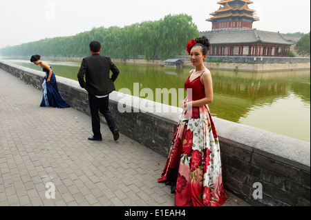 China, Beijing, wedding day, forbiden city Stock Photo
