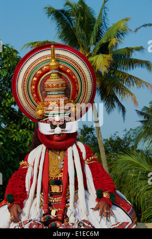 India, Kerala State, Fort cochin or Kochi, Kathakali dancers Stock Photo