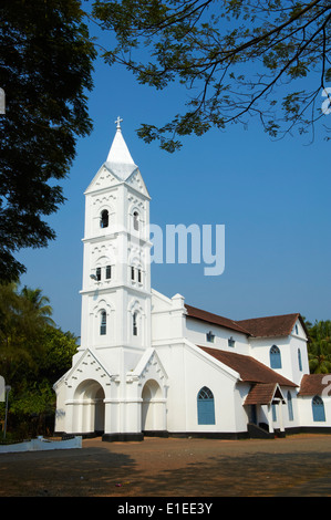 India, Kerala state, Calicut or kozhikode, South India church from 1842 Stock Photo