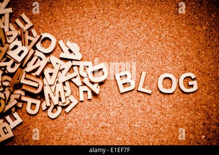 word BLOG formed from scattered wooden letters - blog concept Stock Photo