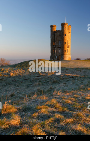Broadway Tower on frosty morning Stock Photo