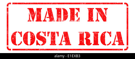 Made in Costa Rica - inscription on Red Rubber Stamp Isolated on White. Stock Photo