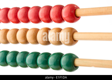 Traditional abacus with colorful wooden beads Stock Photo