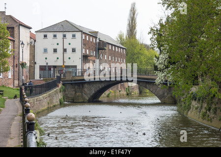 River Ancholme Bridge Brigg Lincolnshire High Street Stock Photo