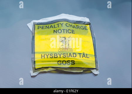 Penalty Charge Notice attached to a car windscreen Stock Photo