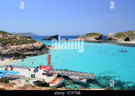 The Blue Lagoon, Comino (Kemmuna), Gozo and Comino District, Gozo Region, Republic of Malta Stock Photo