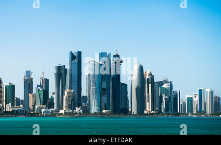 The ultra modern skyline of Doha's financial center. Stock Photo