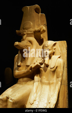 Egypt, Nile Valley, Luxor, Luxor archeological museum, Sobek and Amenhotep III, 1403 - 1365 BC Stock Photo