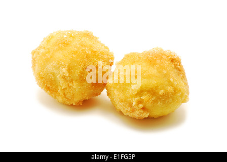 Dumplings with plums isolated on white Stock Photo