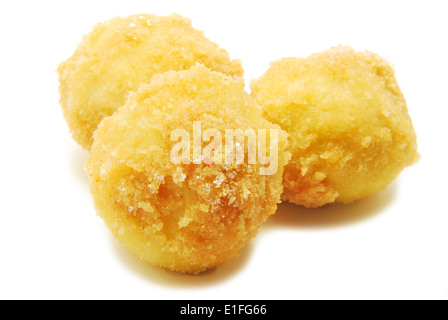 Dumplings with plums isolated on white Stock Photo