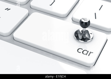 3d render of shift gear icon on the keyboard. Car concept Stock Photo