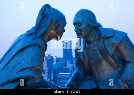 George Washington and Guyasuta statue in Pittsburgh PA Stock Photo