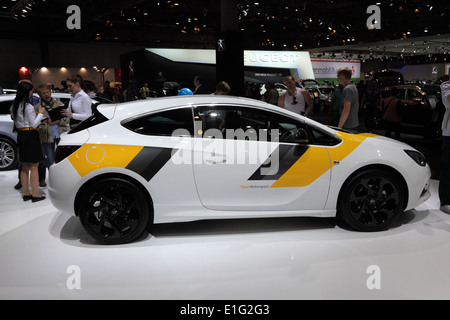 Opel Astra GTC at the AMI - Auto Mobile International Trade Fair on June 1st, 2014 in Leipzig, Saxony, Germany Stock Photo