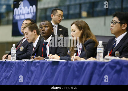 Chiba Port Arena, Chiba, Japan. 3rd June, 2014. judgments, June 3, 2014 - Trampoline : The 3rd Trampoline Asian Championships at Chiba Port Arena, Chiba, Japan. © AFLO SPORT/Alamy Live News Stock Photo