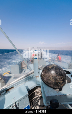 Israel. A navy patrol boat near the city of Eilat and the Israeli-Jordanian border Stock Photo