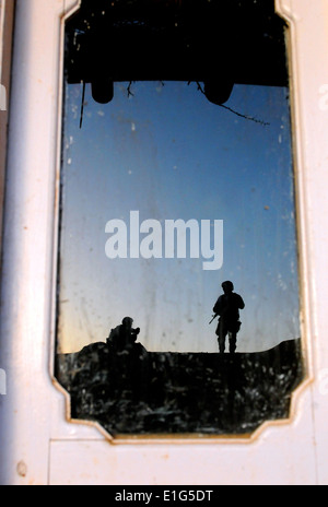 Macedonian army rangers stand guard in the Kohe Safi district of the Parwan province of Afghanistan Oct. 18, 2010. The rangers Stock Photo