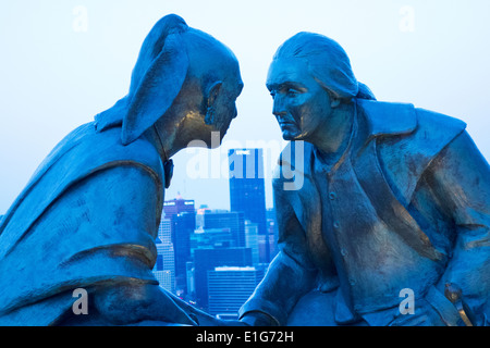 George Washington and Guyasuta statue in Pittsburgh PA Stock Photo