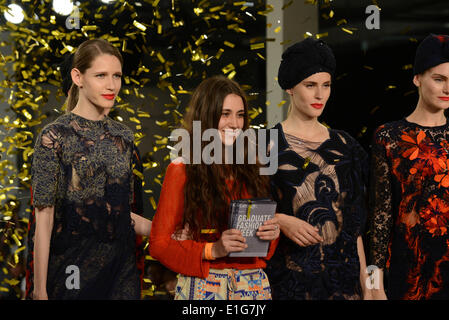 London, UK. 3rd June 2014.  Bath Spa University Designer Grace Weller is the winner of George £10,000 prize at the Graduate Fashion Week  Awards at The Old Brewery in London. Credit:  See Li/Alamy Live News Stock Photo