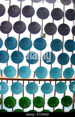 umbrellas in different colours for decorating Stock Photo