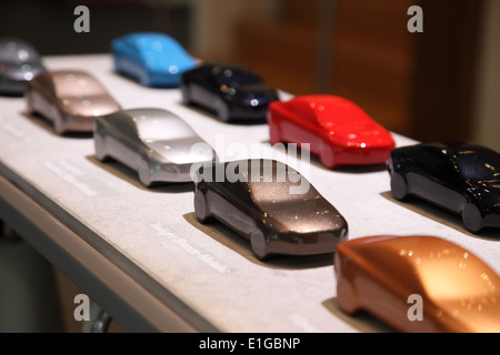 Volvo colour samples for new cars at the AMI - Auto Mobile International Trade Fair on June 1st, 2014 in Leipzig, Saxony, German Stock Photo