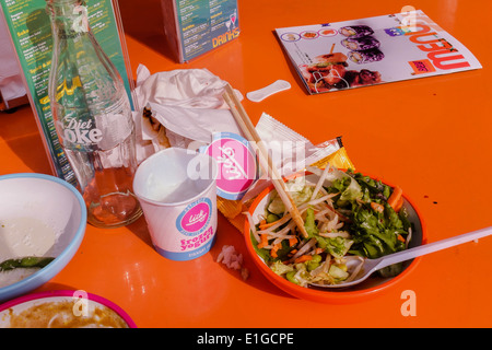 Food waste at fast food outlet. London, UK Stock Photo