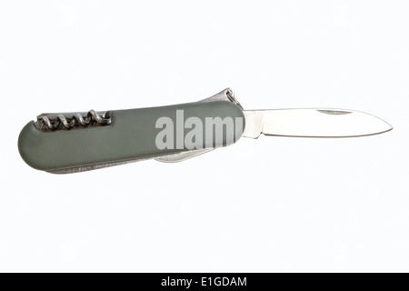 Multi-function knife closeup on white background Stock Photo