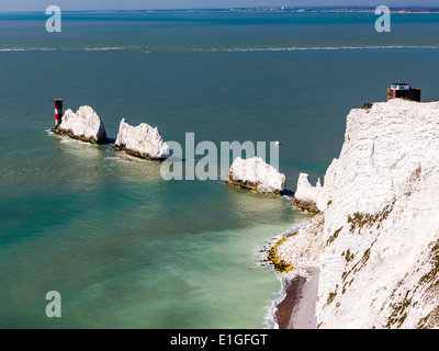 The Needles rock formation on the Isle Of Wight England UK Europe Stock Photo