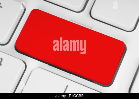 Blank red button on the keyboard close-up Stock Photo