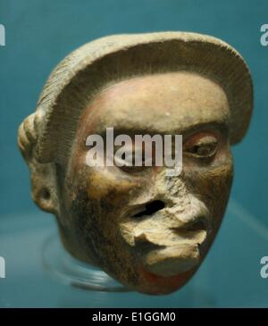 Pottery head, Mixtec, Mexico, AD1300-1400 Stock Photo