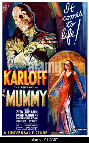 Mummy with Boris Karloff a 1932 horror film. Stock Photo