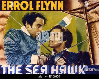 The Sea Hawk a 1940 film starring Errol Flynn. Stock Photo