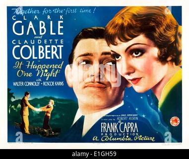 It Happened One Night starring Clark Gable and Claudette Colbert. Winner of all 5 major 1934 Oscars. Stock Photo