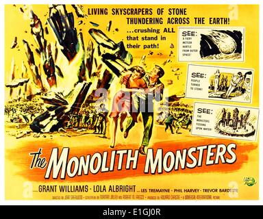 The Monolith Monsters starring Grant Williams and Lola Albright a 1957 science fiction film. Stock Photo