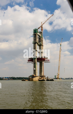 Tsubasa Bridge, Mekong River Stock Photo