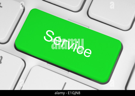 Green service keyboard button Stock Photo