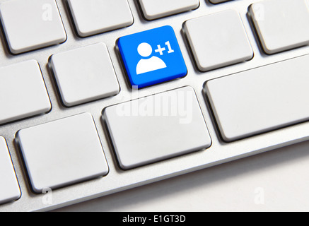 Add friend on keyboard Stock Photo - Alamy