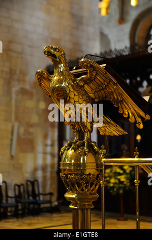 Tewkesbury Abbey, brass eagle lectern Stock Photo - Alamy