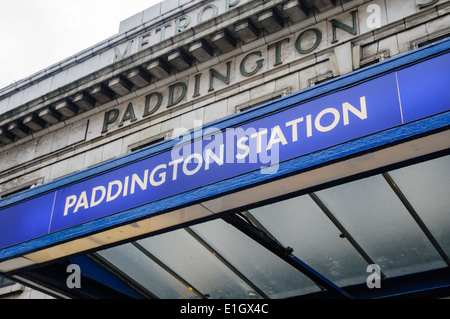 Signs outside Paddington Station (photograph taken from public footpath) Stock Photo