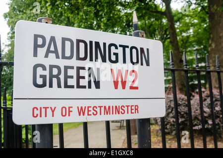 Road sign for Paddington Green, City of Westminster, London Stock Photo