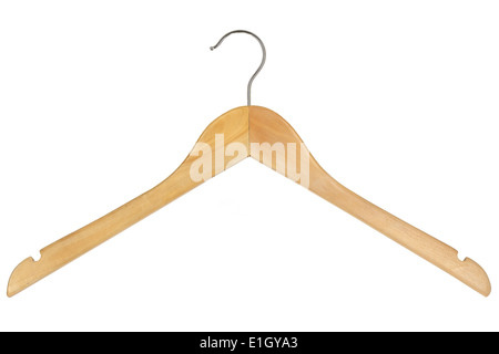 Wooden Clothes Coat Hanger Stock Photo